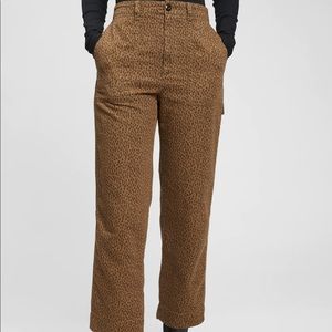 NWOT Gap High Rise Carpenter Straight Leg Leopard Print Pants Size 4